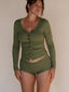 Season Boyleg Mid Rise Olive