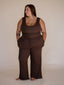 DREAMER LOUNGE PANT---ORGANIC BAMBOO RIBBED - CHOCOLATE BROWN