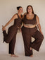 DREAMER LOUNGE PANT---ORGANIC BAMBOO RIBBED - CHOCOLATE BROWN