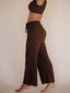 DREAMER LOUNGE PANT---ORGANIC BAMBOO RIBBED - CHOCOLATE BROWN