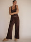 DREAMER LOUNGE PANT---ORGANIC BAMBOO RIBBED - CHOCOLATE BROWN