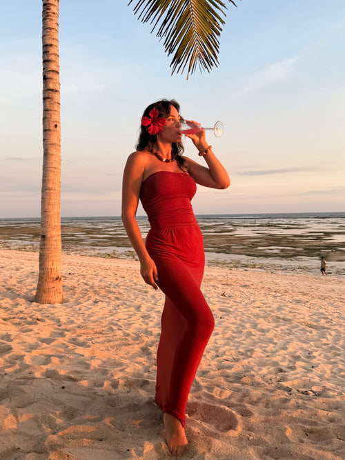 Siren Maxi Skirt Cherry