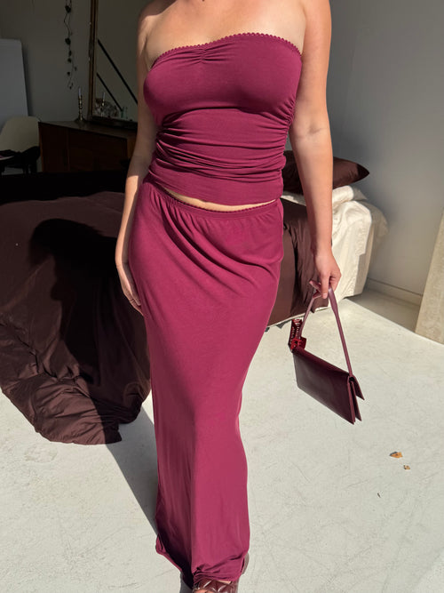 Siren Maxi Skirt Wine