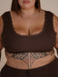 COMFORT-CROP---ORGANIC BAMBOO RIBBED - CHOCOLATE BROWN