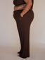 DREAMER LOUNGE PANT---ORGANIC BAMBOO RIBBED - CHOCOLATE BROWN