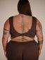 COMFORT-CROP---ORGANIC BAMBOO RIBBED - CHOCOLATE BROWN