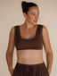 COMFORT-CROP---ORGANIC BAMBOO RIBBED - CHOCOLATE BROWN