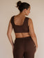 COMFORT-CROP---ORGANIC BAMBOO RIBBED - CHOCOLATE BROWN