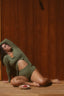 Season Boyleg Mid Rise Olive