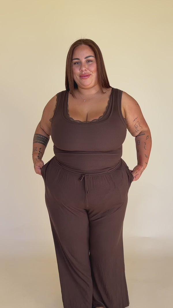 COMFORT-TANK---ORGANIC BAMBOO RIBBED - CHOCOLATE BROWN