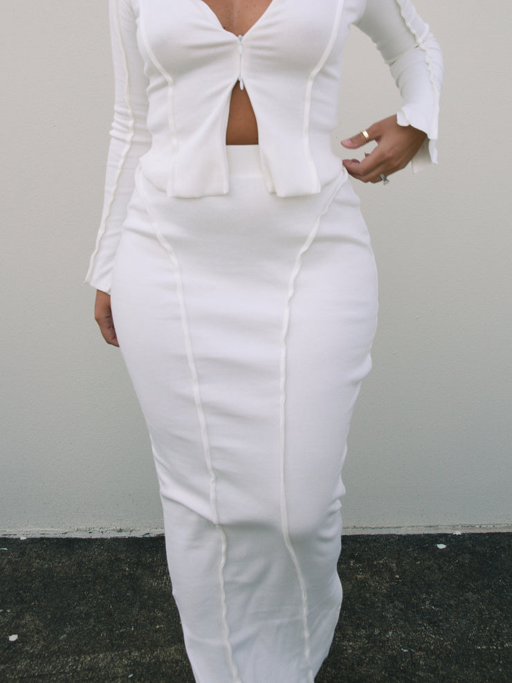 Cotton Ribbed Skirt