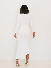 Gia Zip Cardi - Milk Ribbed